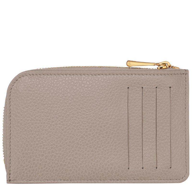 Turtledove Longchamp Le Foulonné Card holder - Leather Men Cardholders & Coin purses | 760528ZTY