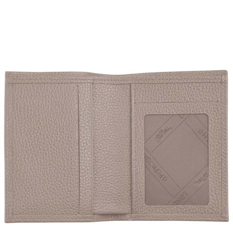 Turtledove Longchamp Le Foulonné Card holder - Leather Women Cardholders & Coin purses | 721835WKA