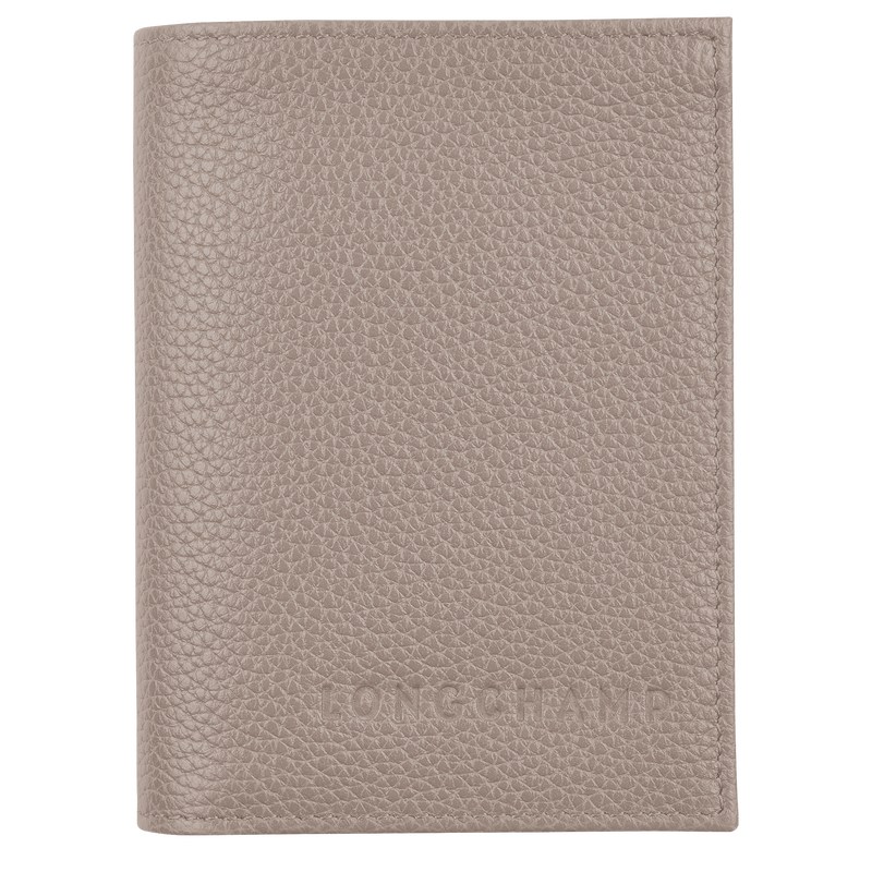 Turtledove Longchamp Le Foulonné Card holder - Leather Women Cardholders & Coin purses | 721835WKA