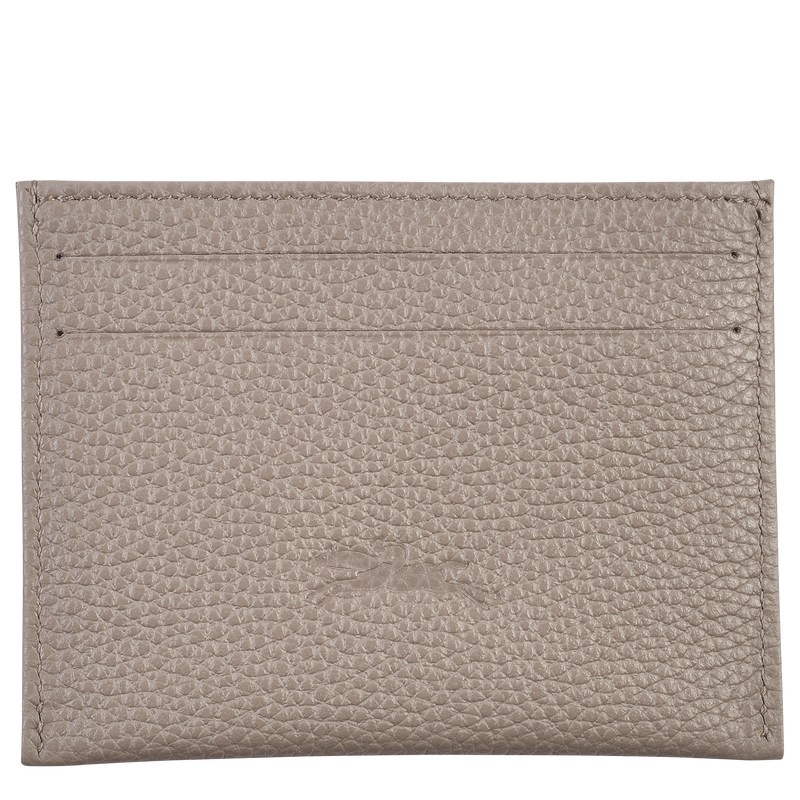 Turtledove Longchamp Le Foulonné Cardholder - Leather Women Cardholders & Coin purses | 321405EIC