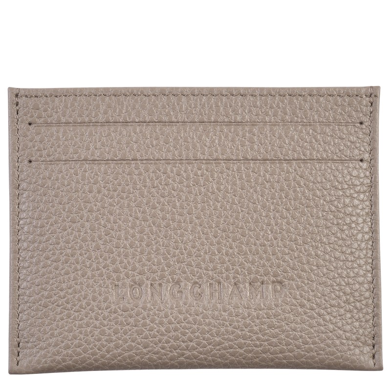 Turtledove Longchamp Le Foulonné Cardholder - Leather Women Cardholders & Coin purses | 321405EIC