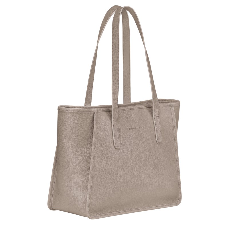 Turtledove Longchamp Le Foulonné L - Leather Women Shoulder bags | 071645JRW