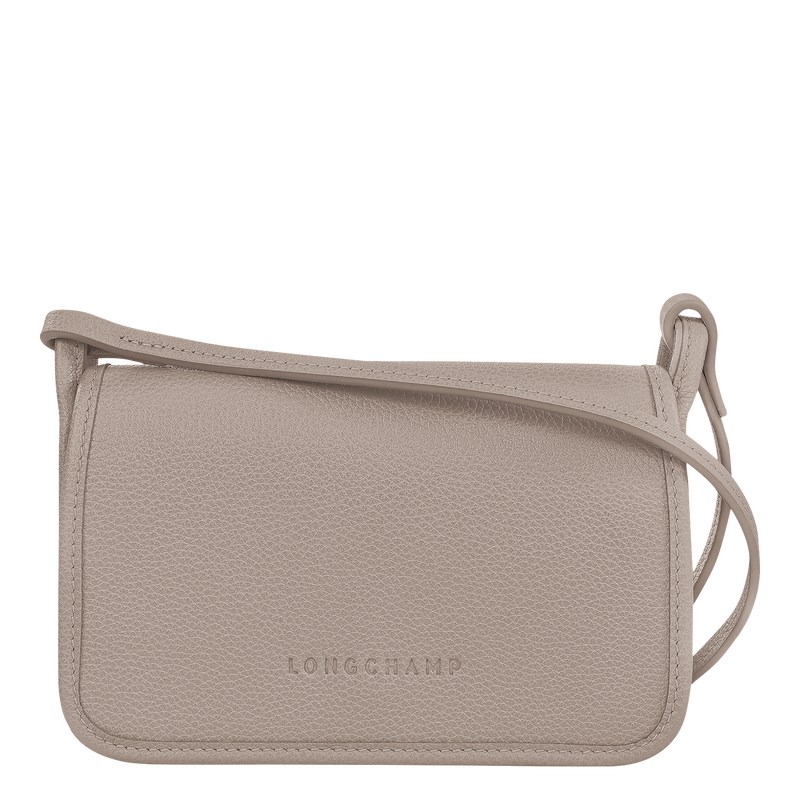 Turtledove Longchamp Le Foulonné XS Clutch - Leather Women Crossbody bags | 620581WRI