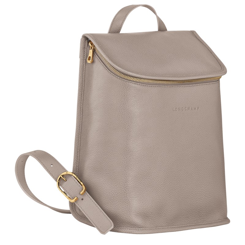 Turtledove Longchamp Le Foulonné - Leather Women Backpacks | 102675FPN