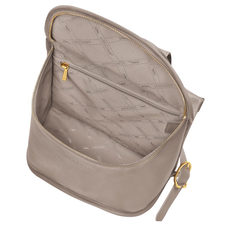 Turtledove Longchamp Le Foulonné - Leather Women Backpacks | 102675FPN