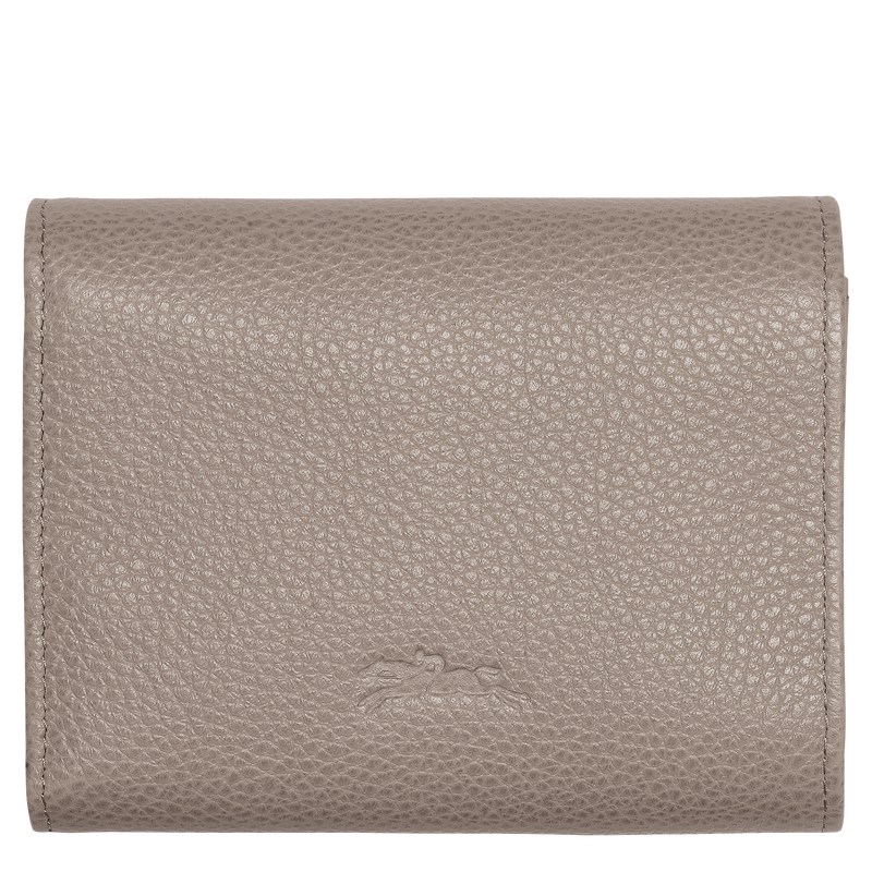 Turtledove Longchamp Le Foulonné - Leather Women Wallets | 918065XKO