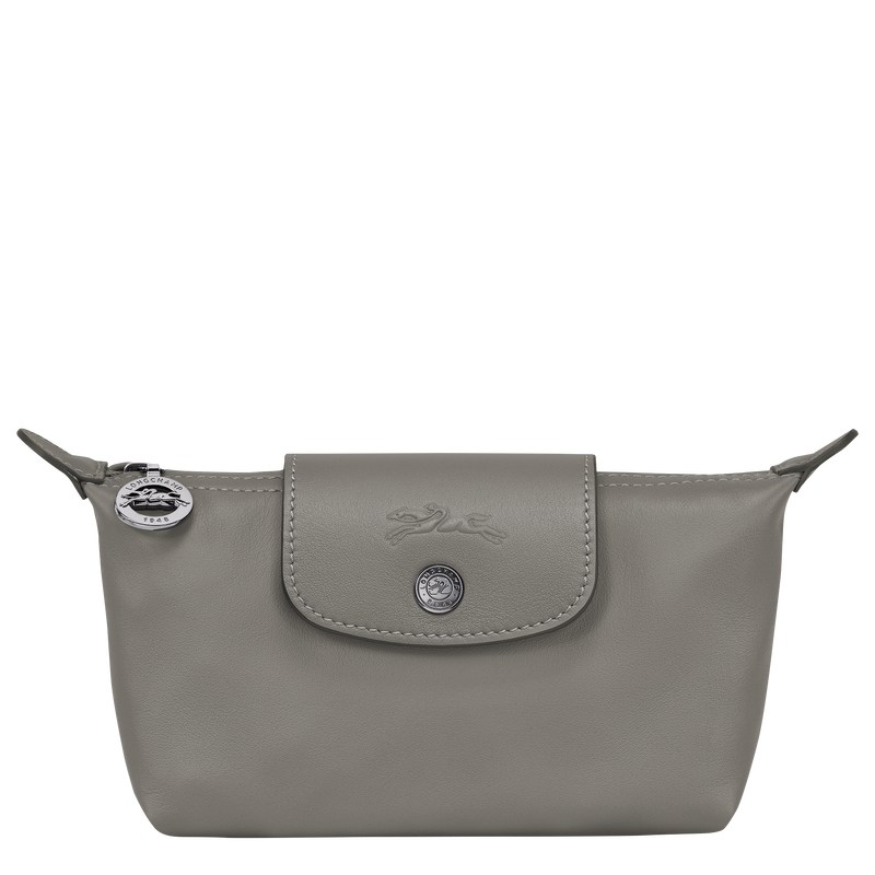 Turtledove Longchamp Le Pliage Xtra Pouch - Leather Women Pouches & Cases | 697513ZOG