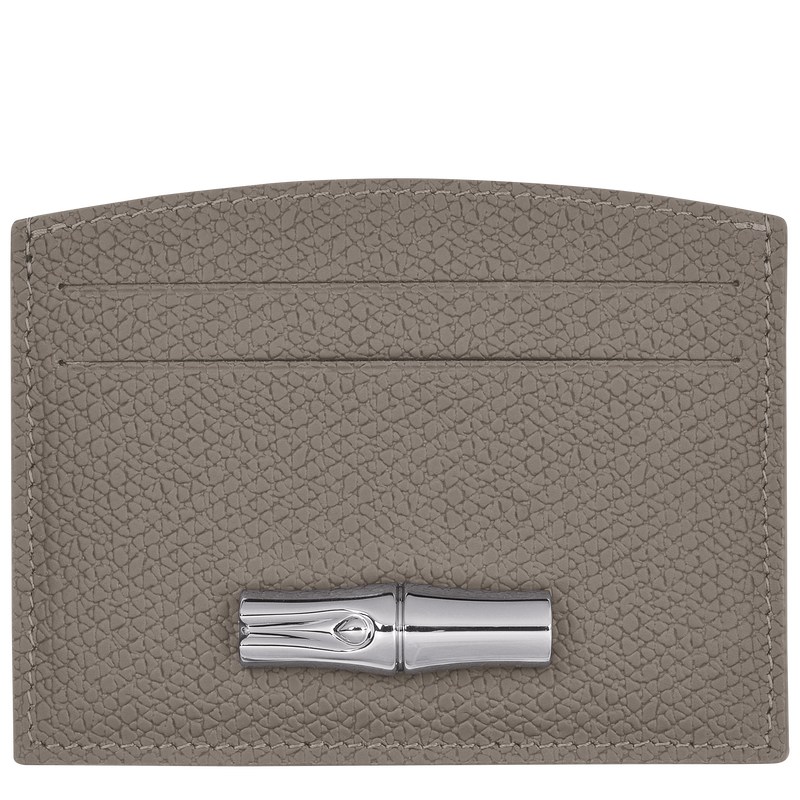 Turtledove Longchamp Le Roseau Card holder - Leather Women Cardholders & Coin purses | 829165HLD