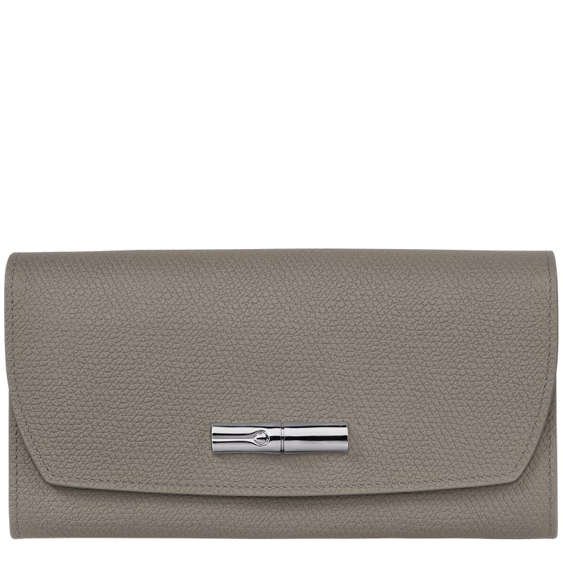 Turtledove Longchamp Le Roseau Continental - Leather Women Wallets | 183967QMR