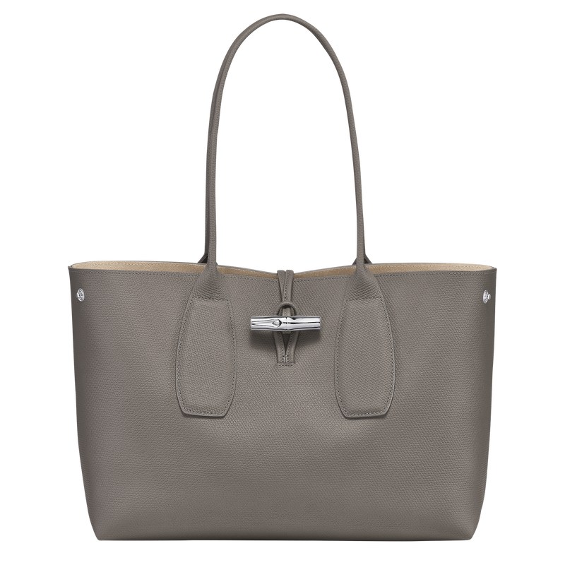 Turtledove Longchamp Le Roseau L - Leather Women Shoulder bags | 704683AKP