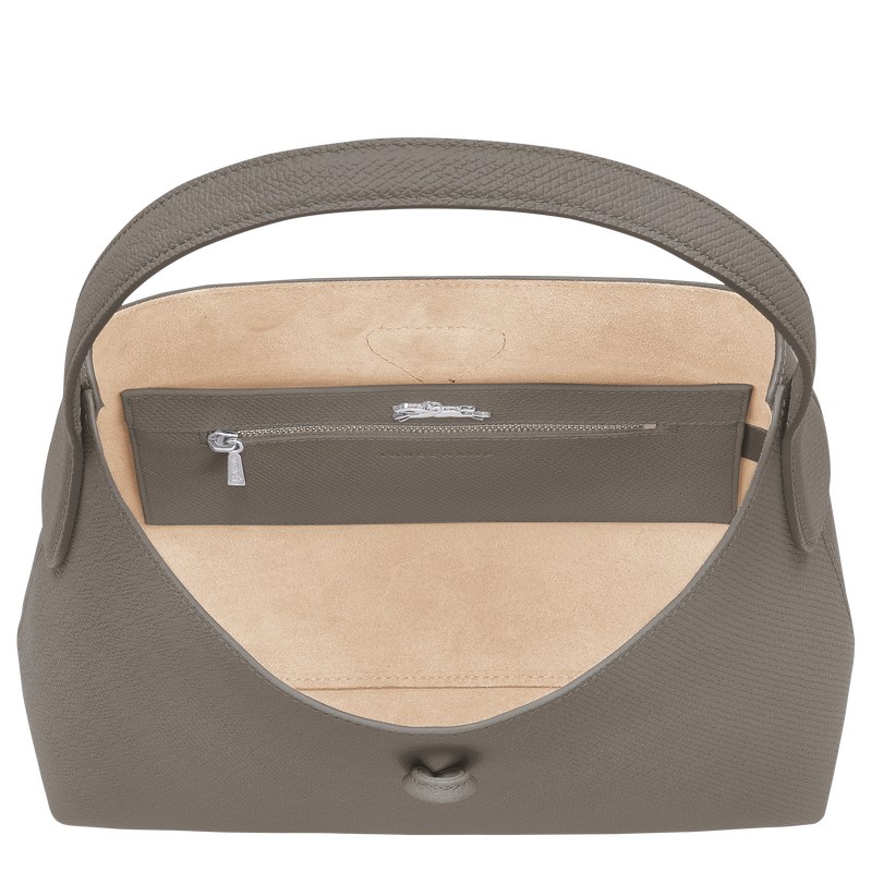 Turtledove Longchamp Le Roseau M Hobo - Leather Women Shoulder bags | 039486HET