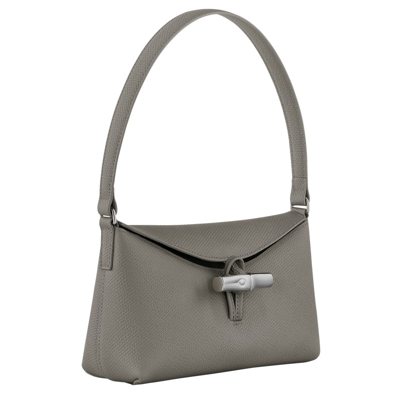 Turtledove Longchamp Le Roseau S Hobo - Leather Women Shoulder bags | 421095PQU