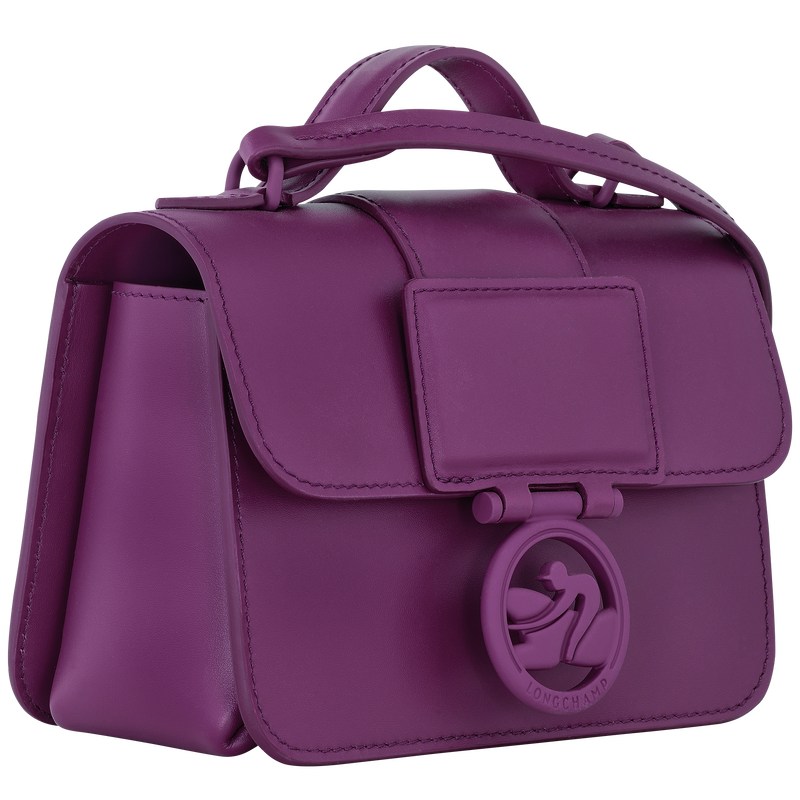 Violet Longchamp Box-Trot XS Crossbody bag - Leather Women Crossbody bags | 741859BQG