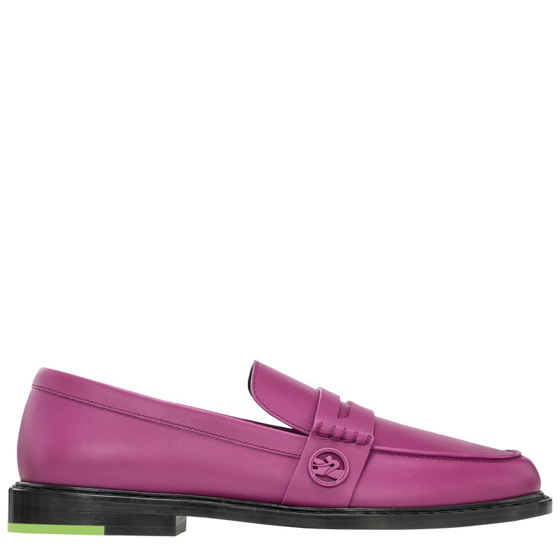 Violet Longchamp Box-trot Loafer - Leather Women Loafers | 694825RST