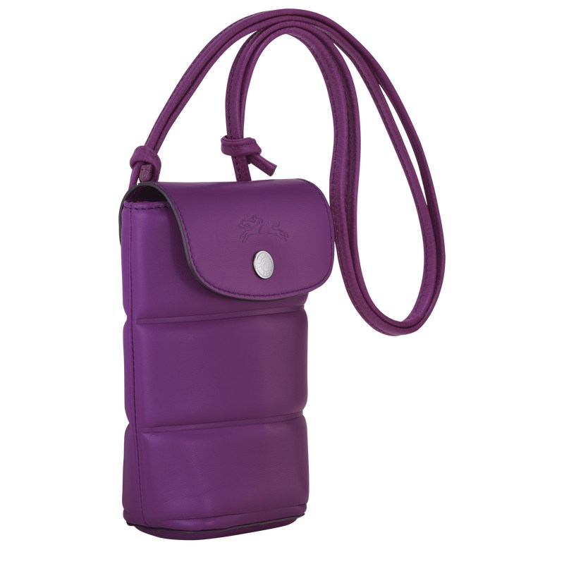 Violet Longchamp Le Pliage Xtra - Leather Women Phone cases | 421035HCZ