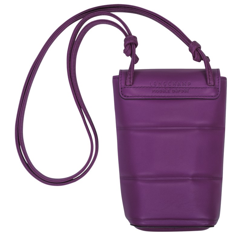 Violet Longchamp Le Pliage Xtra - Leather Women Phone cases | 421035HCZ