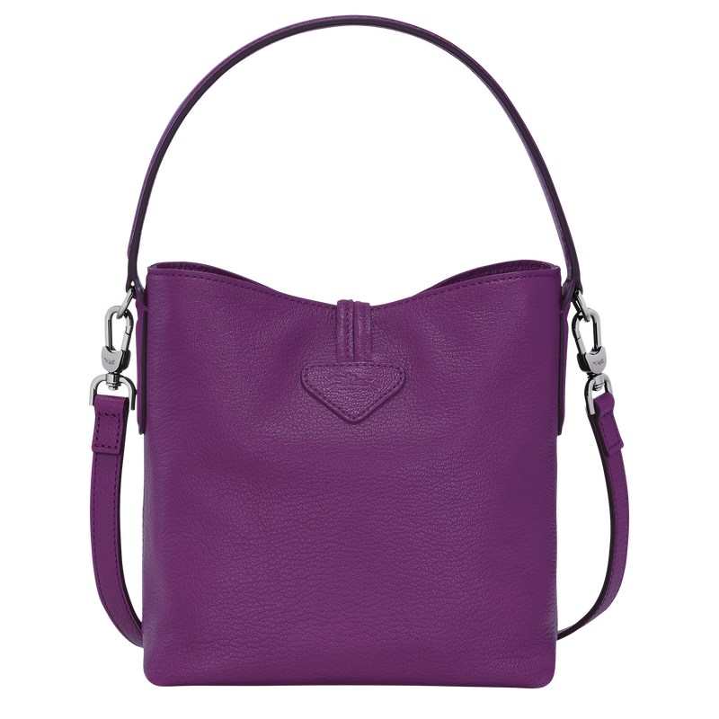 Violet Longchamp Le Roseau XS Bucket bag - Leather Women Crossbody bags | 520981NSA