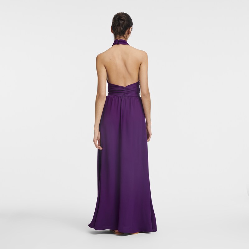 Violet Longchamp Long dress - Crepe Women Dresses & Skirts | 671830ZCL