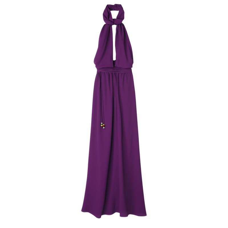 Violet Longchamp Long dress - Crepe Women Dresses & Skirts | 671830ZCL