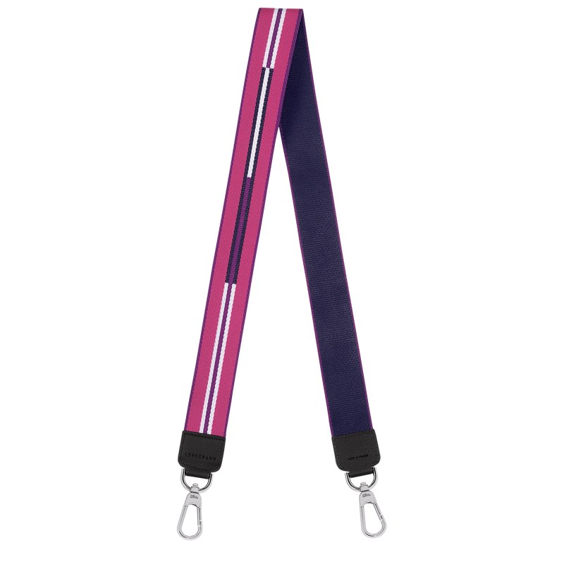 Violet Longchamp Rayures - Canvas Women Shoulder straps | 639715UYQ