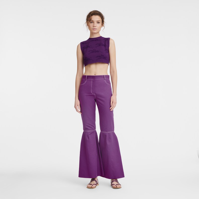 Violet Longchamp Sleeveless top - Knit Women Tops & Blouses | 083749WVZ