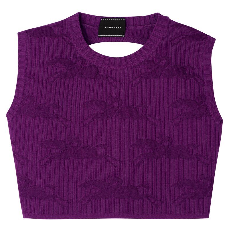 Violet Longchamp Sleeveless top - Knit Women Tops & Blouses | 083749WVZ