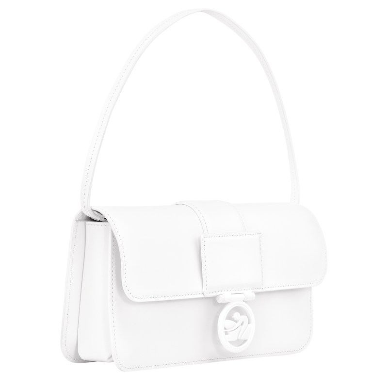 White Longchamp Box-Trot M Shoulder - Leather Women Shoulder bags | 143598FWG