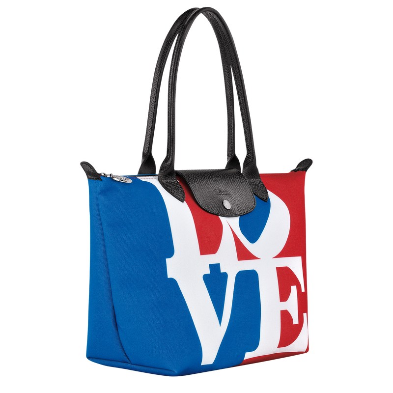 White Longchamp x Robert Indiana M - Canvas Women Shoulder bags | 698415FGY