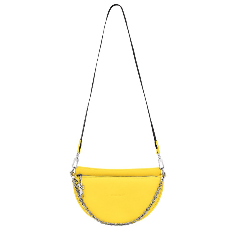 Yellow Longchamp Smile S Crossbody - Leather Women Shoulder bags | 102649HQM